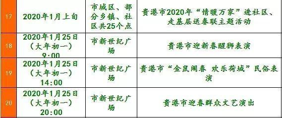 2020贵港元旦春节活动汇总 附活动安排表