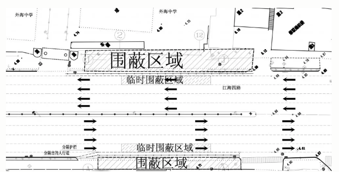 2021江门江海四路人行天桥施工交通管制-绕行指南