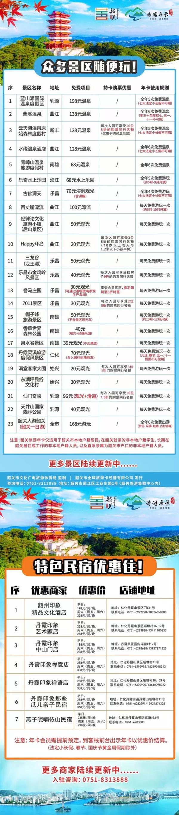 2021韶关17家A级景区对东莞市民免门票
