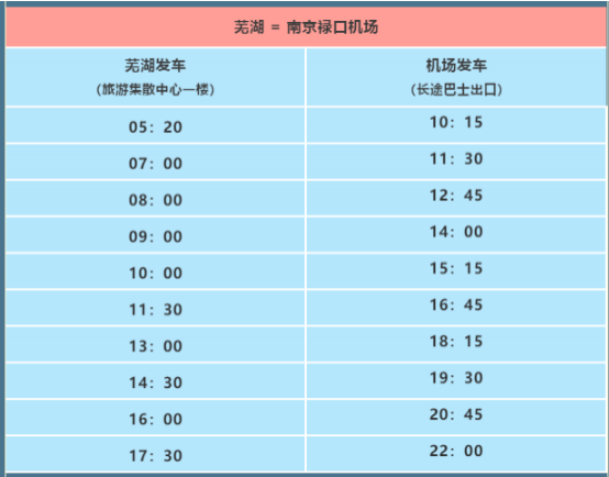 4月28日南京禄口机场芜湖候机楼将搬迁-机场大巴时刻表